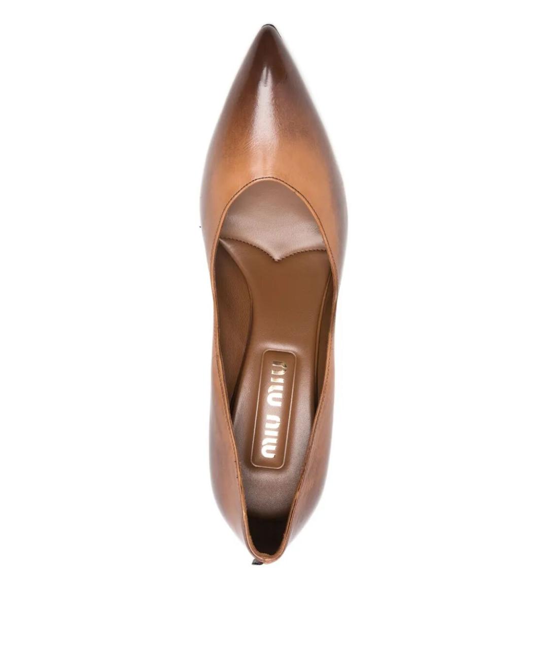 MIU MIU Коричневые кожаные туфли, фото 4
