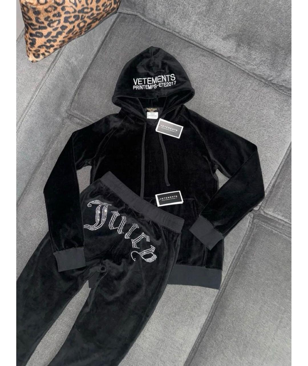 JUICY COUTURE Черный велюровый костюм с брюками, фото 2