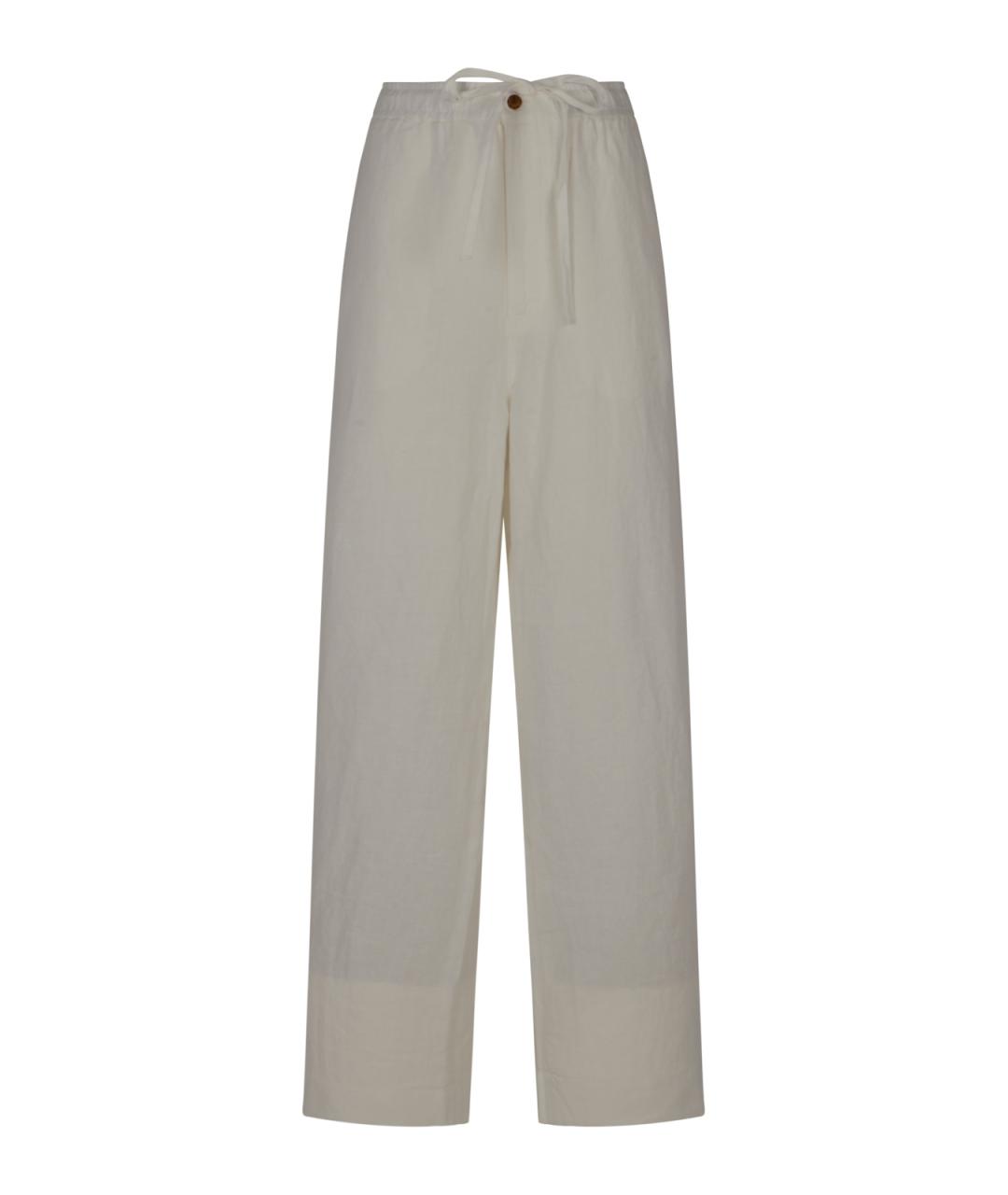 POLO RALPH LAUREN Белые льняные прямые брюки, фото 1