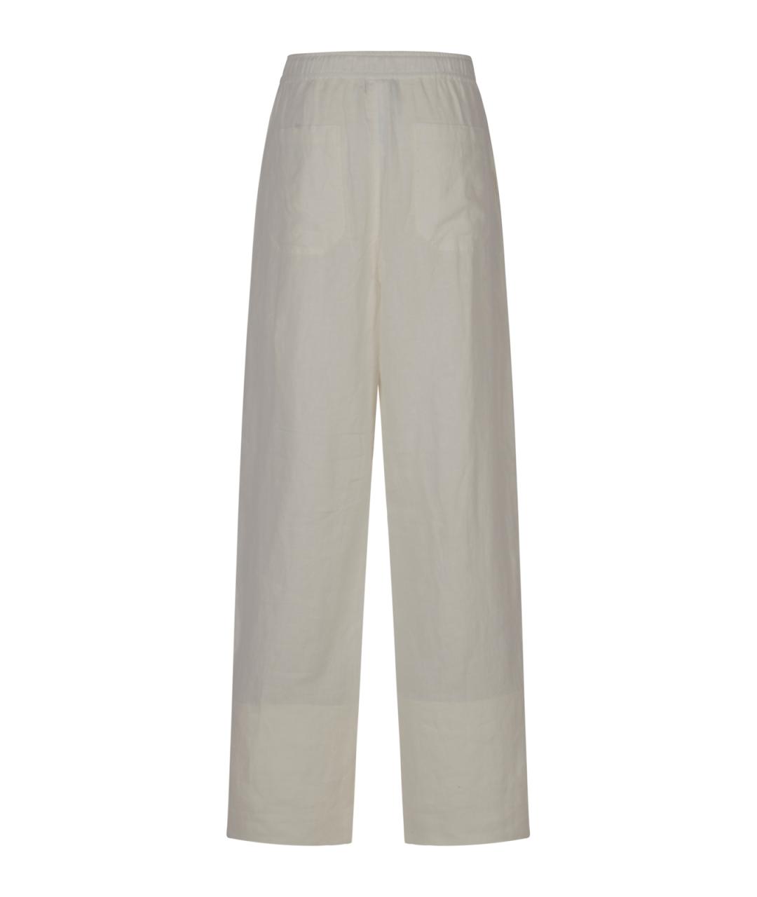 POLO RALPH LAUREN Белые льняные прямые брюки, фото 2