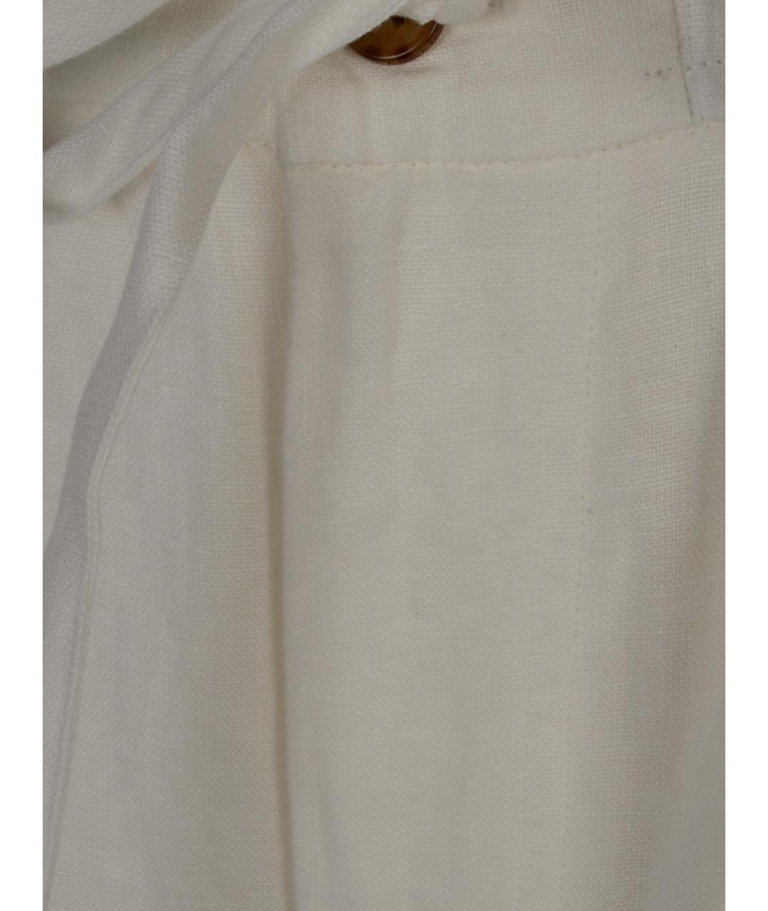 POLO RALPH LAUREN Белые льняные прямые брюки, фото 3