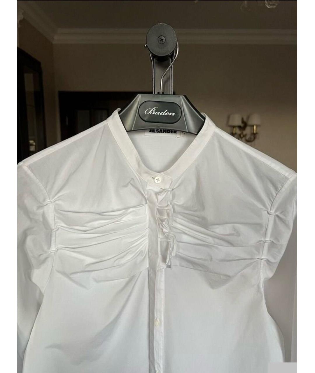JIL SANDER Белая хлопковая блузы, фото 4