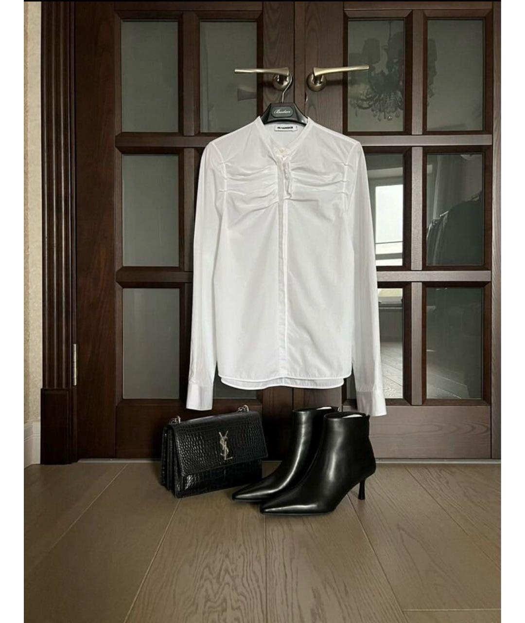 JIL SANDER Белая хлопковая блузы, фото 5