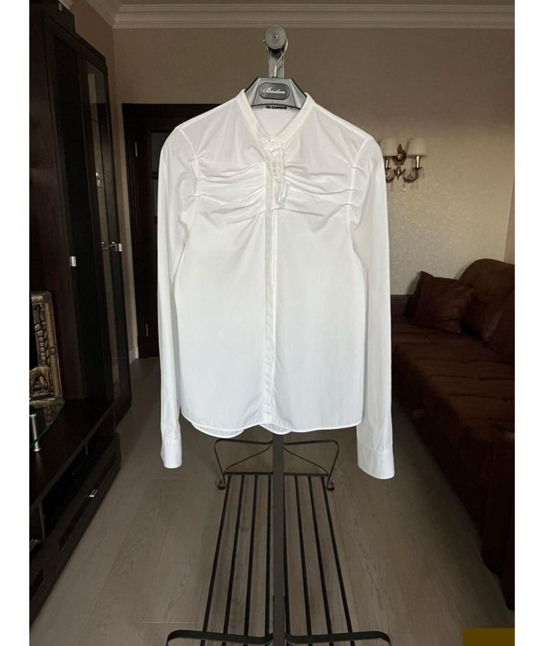 JIL SANDER Белая хлопковая блузы, фото 2