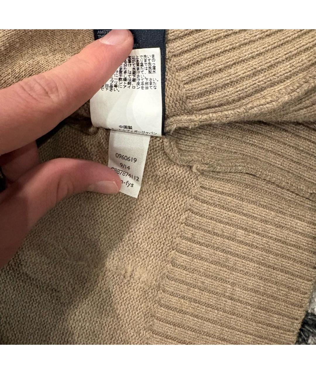 TOMMY HILFIGER Бежевый хлопковый кардиган, фото 2