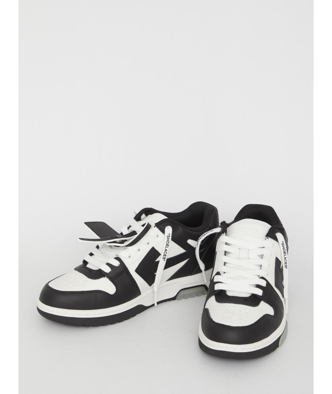 OFF-WHITE Черные кожаные низкие кроссовки / кеды, фото 5