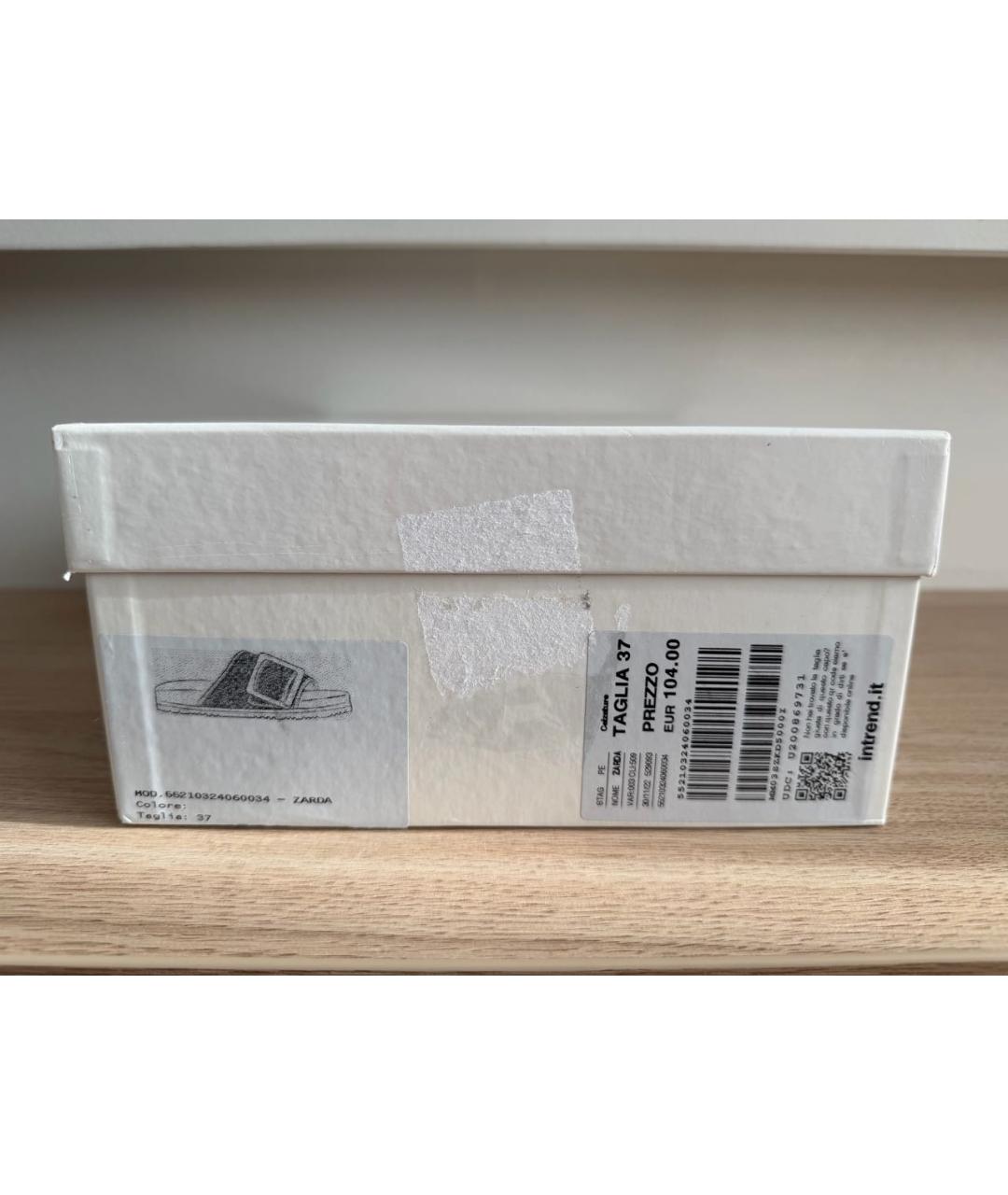 WEEKEND MAX MARA Темно-синие текстильные шлепанцы, фото 6