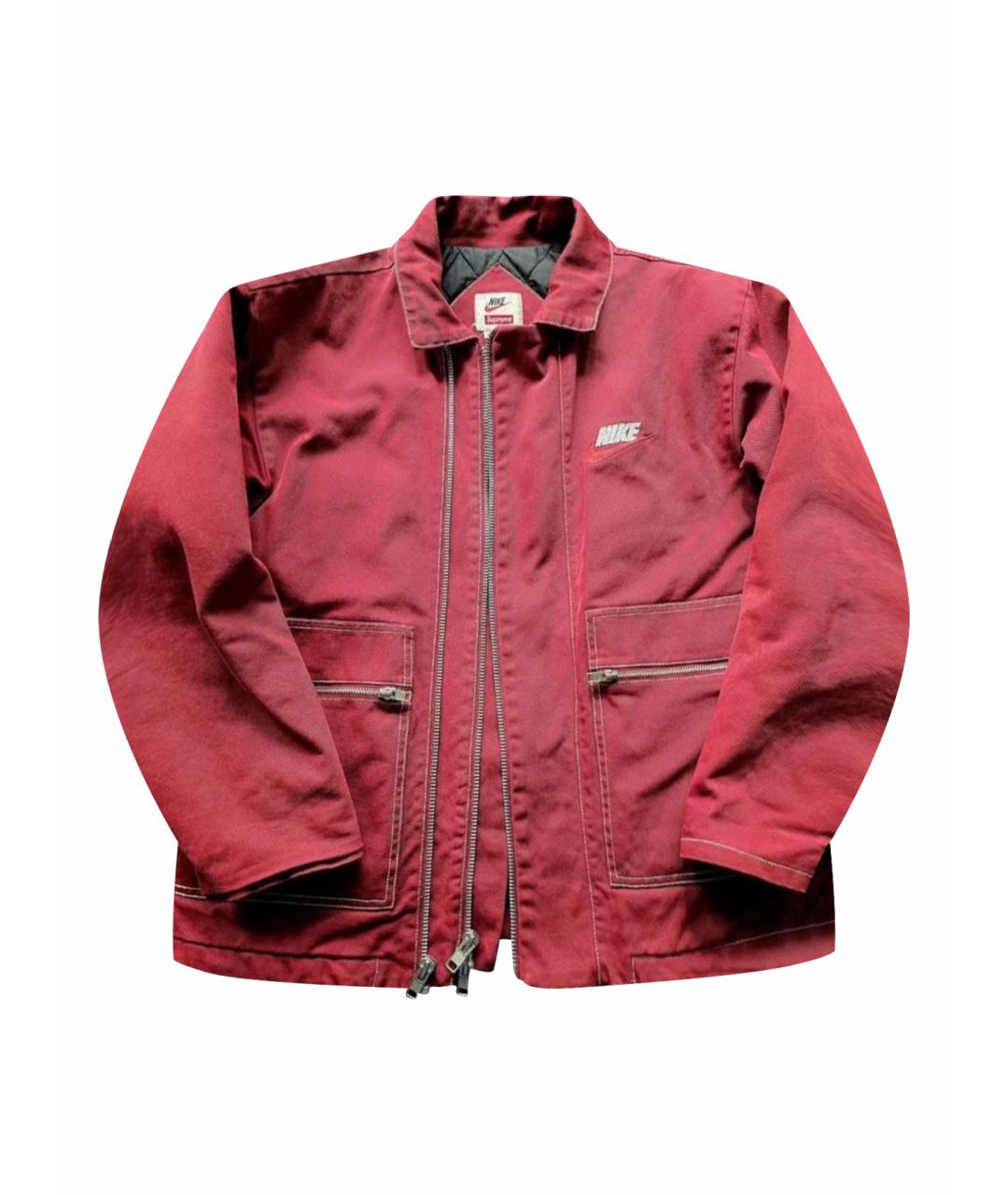 SUPREME Бордовая деним куртка, фото 1