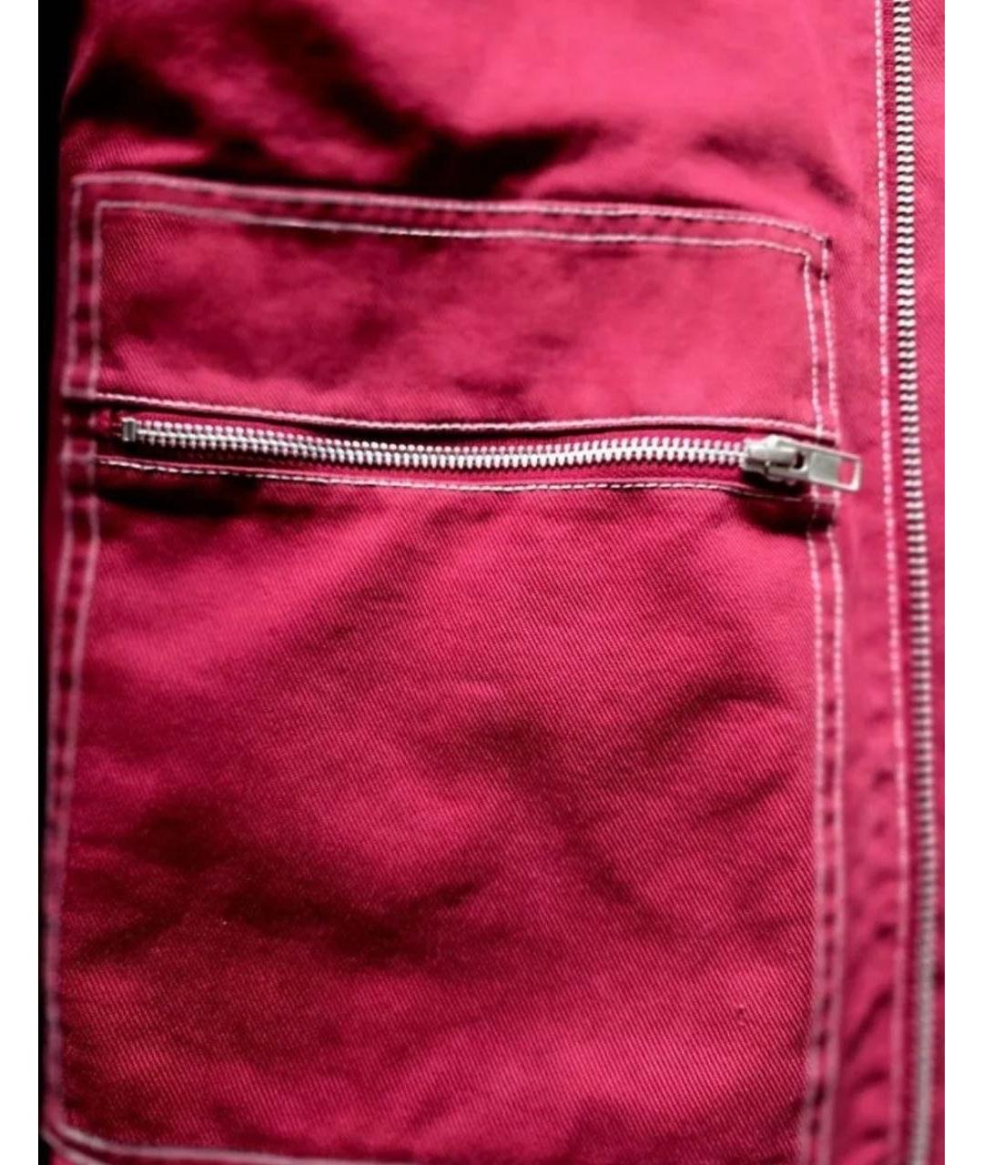 SUPREME Бордовая деним куртка, фото 7