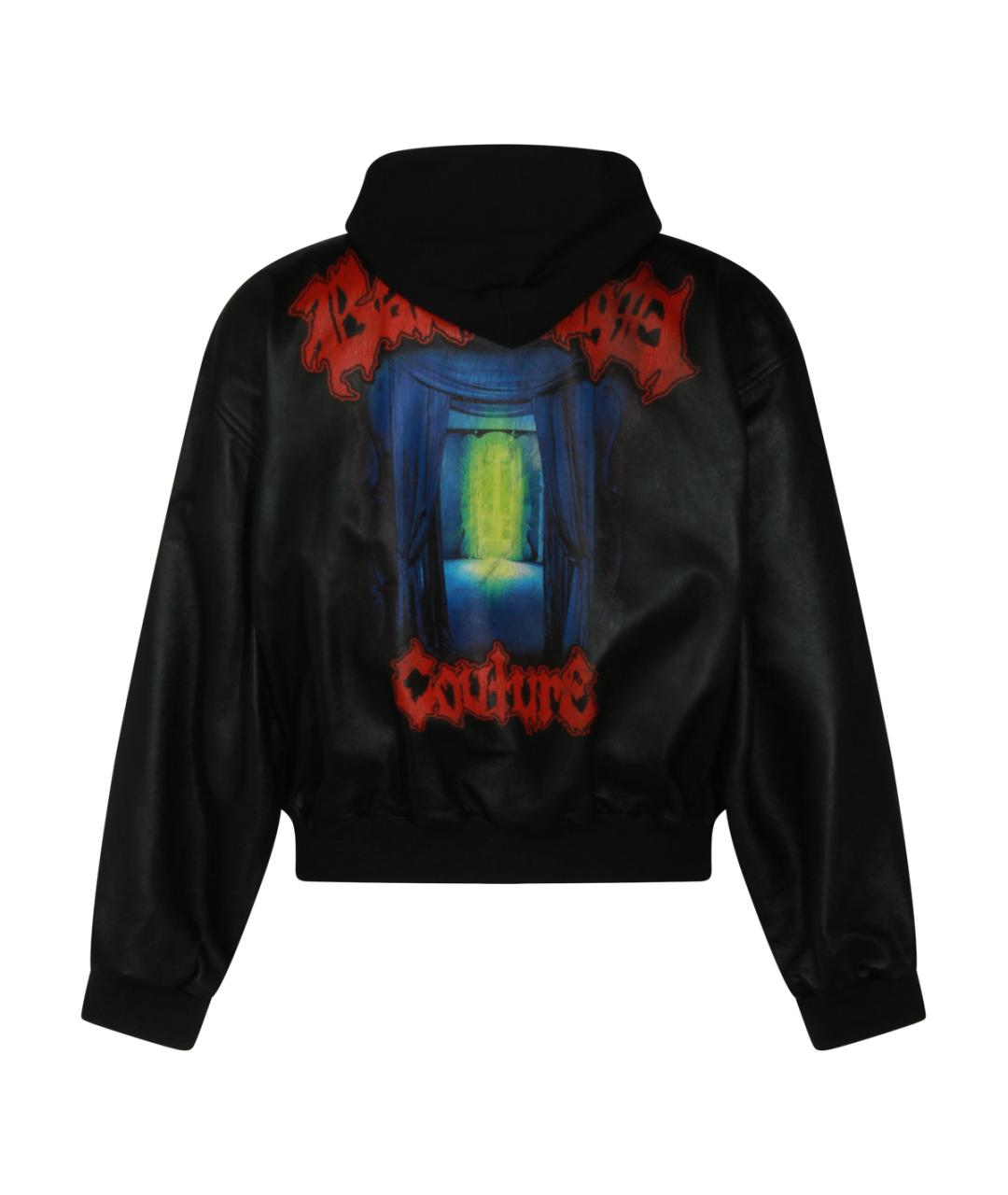 BALENCIAGA Черная кожаная куртка, фото 2