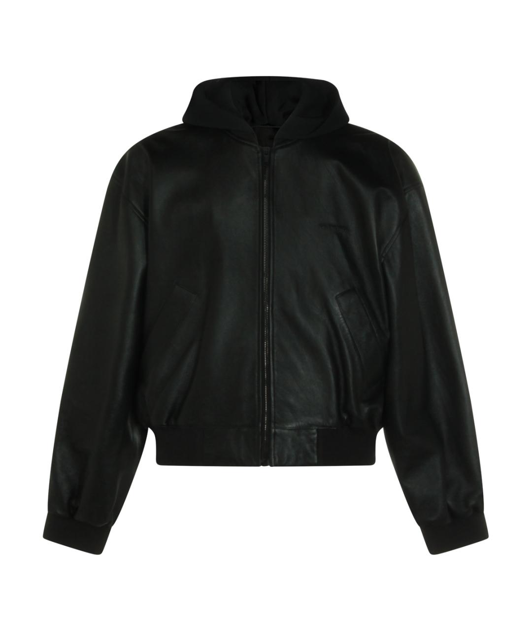 BALENCIAGA Черная кожаная куртка, фото 1