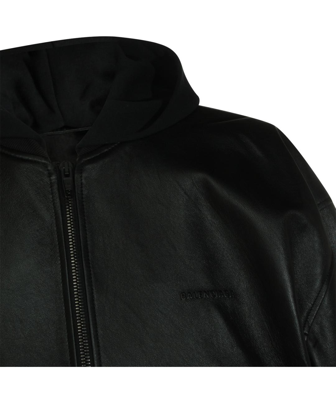BALENCIAGA Черная кожаная куртка, фото 3