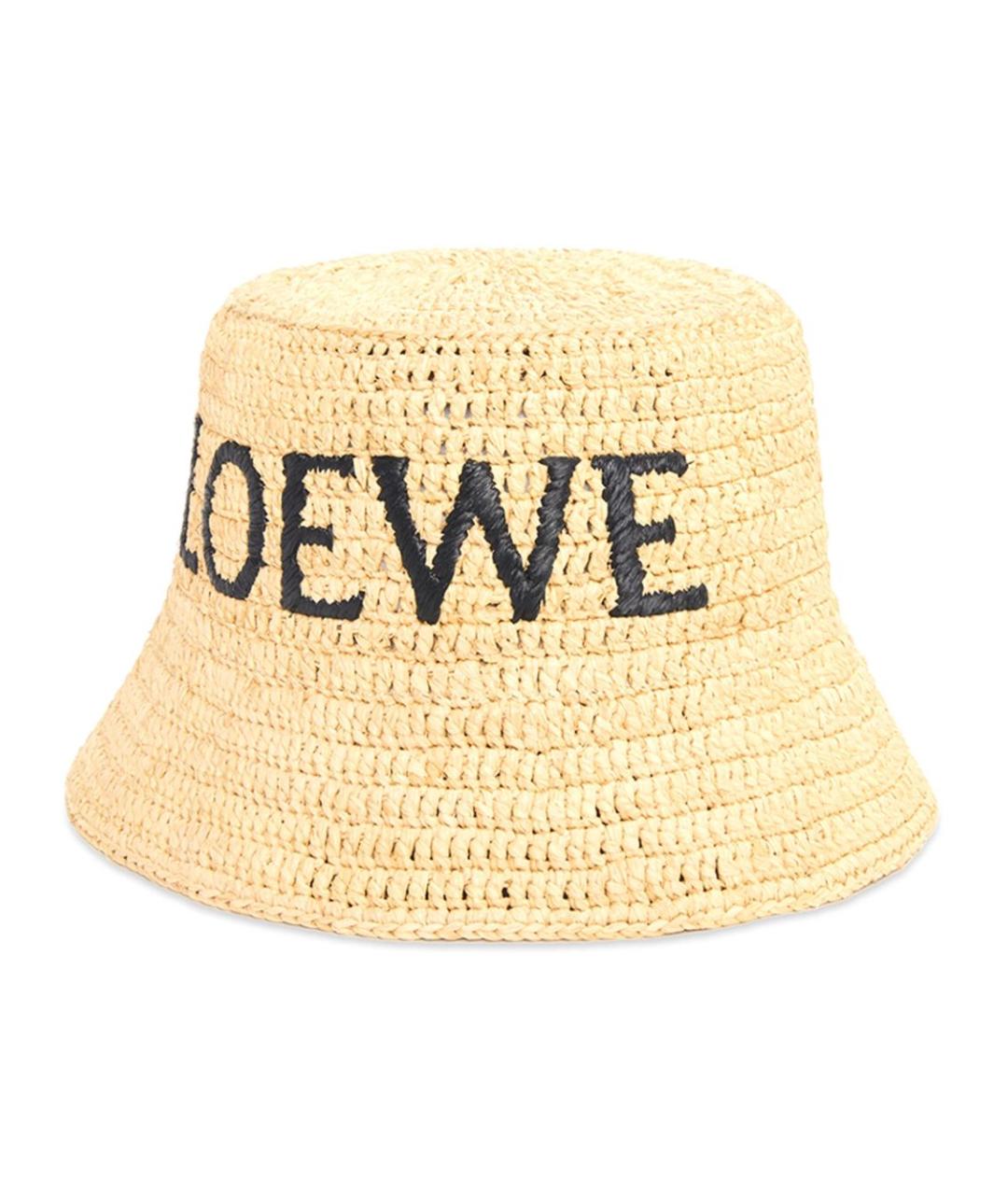 LOEWE Бежевая соломенная панама, фото 1