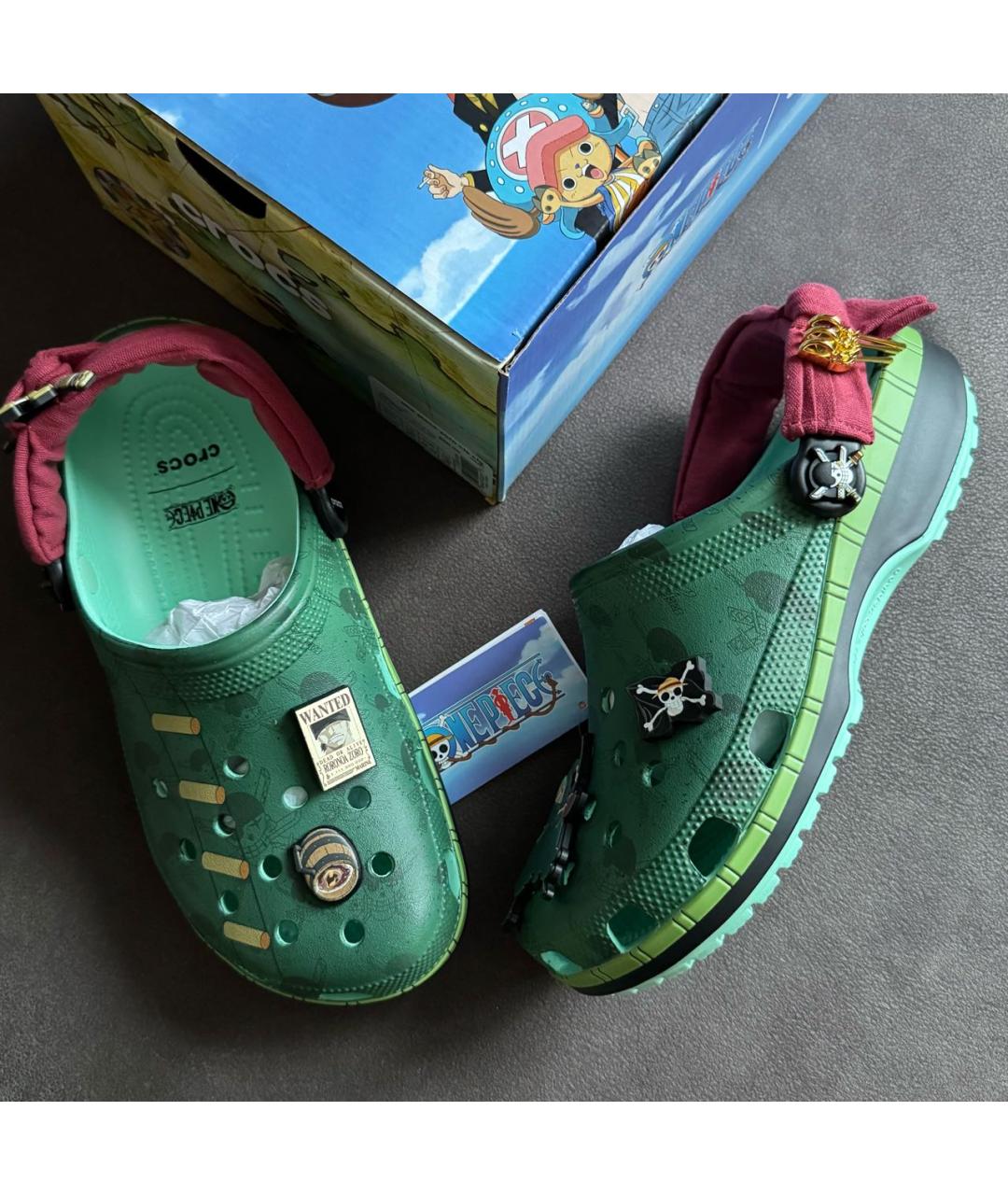 CROCS Зеленые резиновые шлепанцы, фото 6