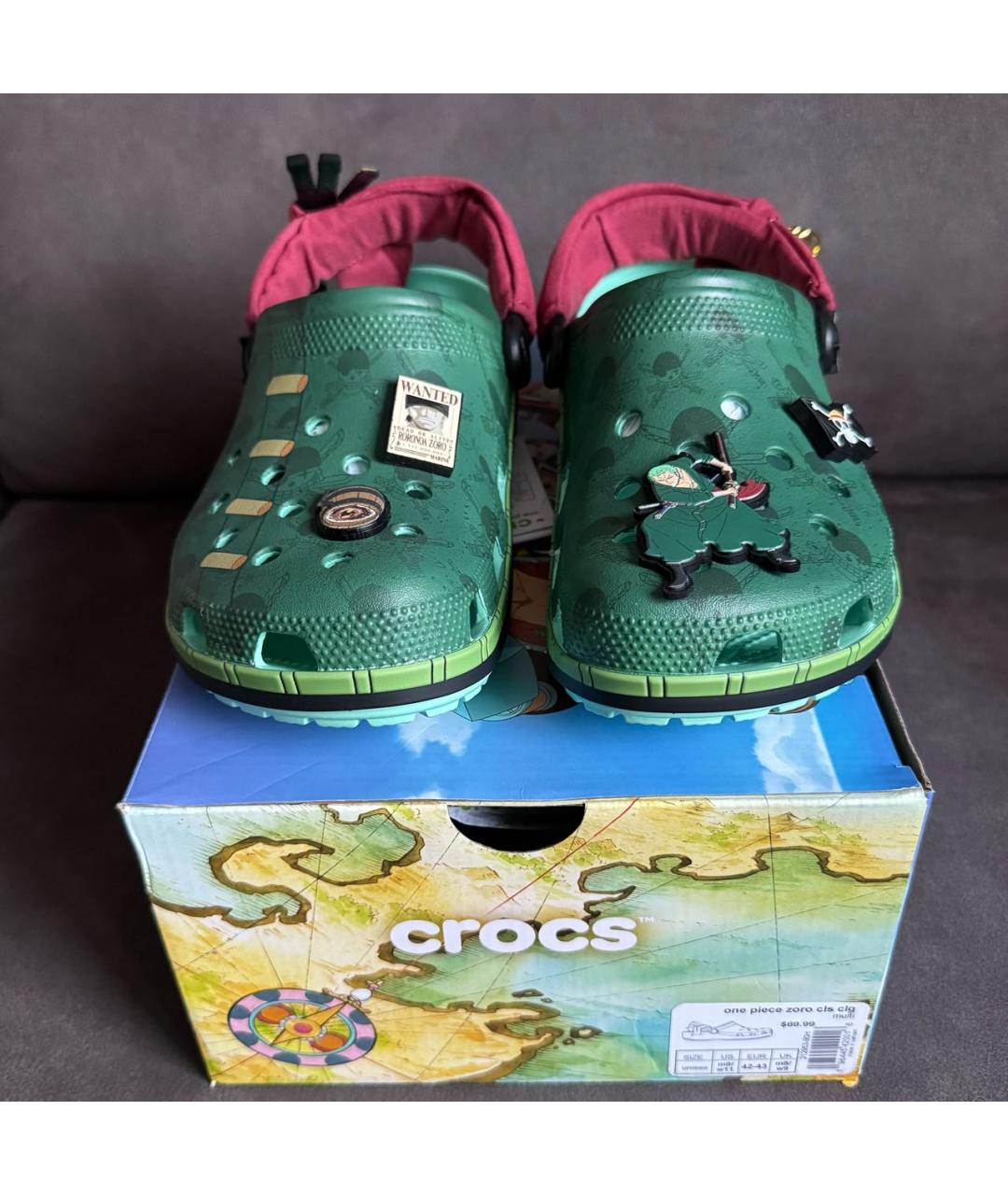 CROCS Зеленые резиновые шлепанцы, фото 2