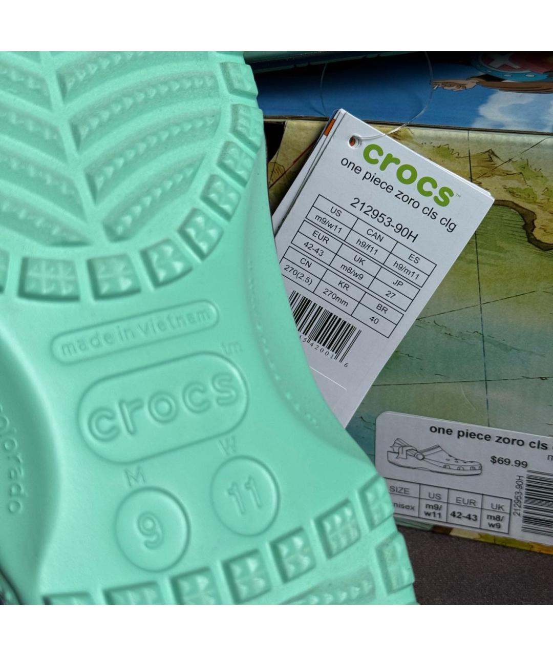 CROCS Зеленые резиновые шлепанцы, фото 7