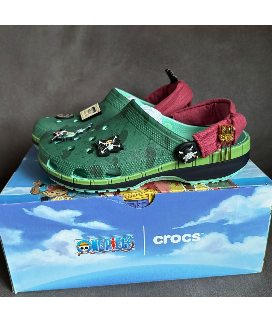 CROCS Зеленые резиновые шлепанцы, фото 5