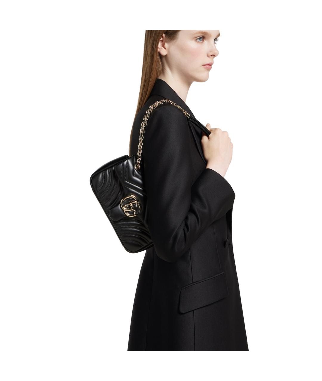 GUCCI Черная кожаная сумка через плечо, фото 3