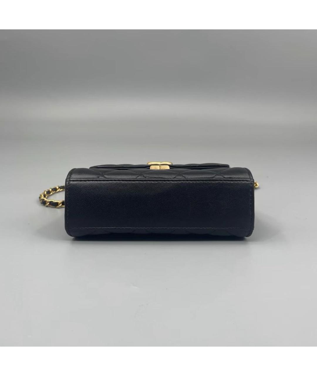 CHANEL Черная кожаная сумка через плечо, фото 4