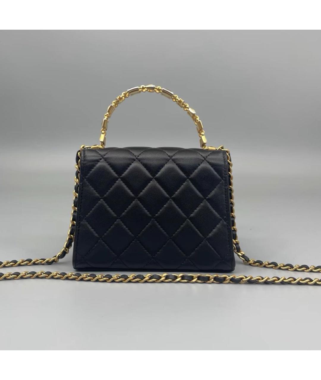 CHANEL Черная кожаная сумка через плечо, фото 3