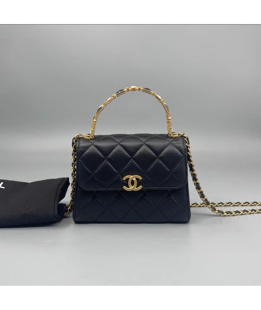 CHANEL Черная кожаная сумка через плечо, фото 2