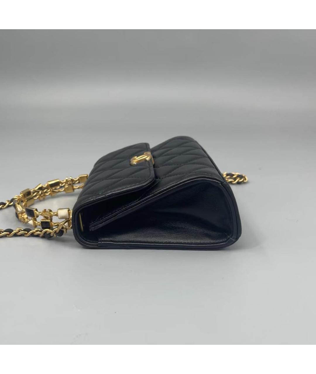 CHANEL Черная кожаная сумка через плечо, фото 5