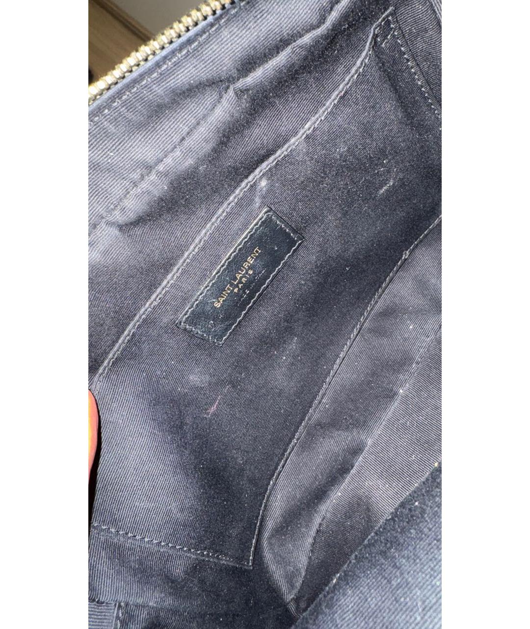 SAINT LAURENT Хаки кожаная сумка через плечо, фото 7