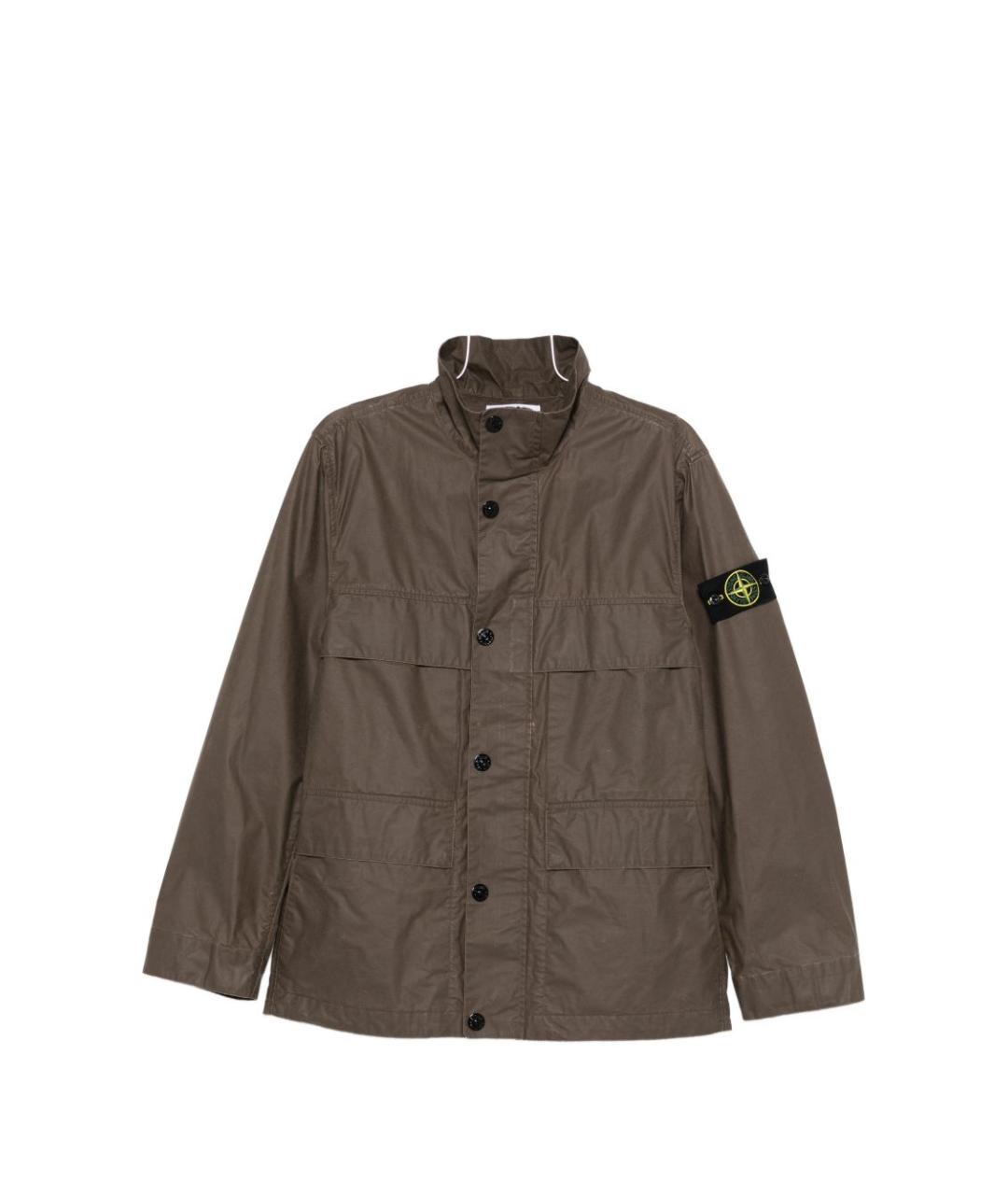 STONE ISLAND Коричневая полиэстеровая куртка, фото 6