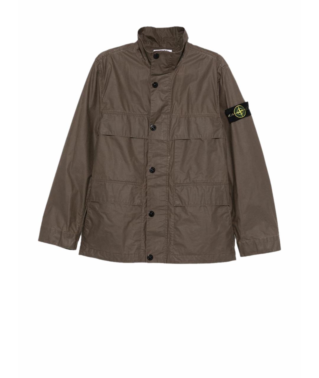 STONE ISLAND Коричневая полиэстеровая куртка, фото 1