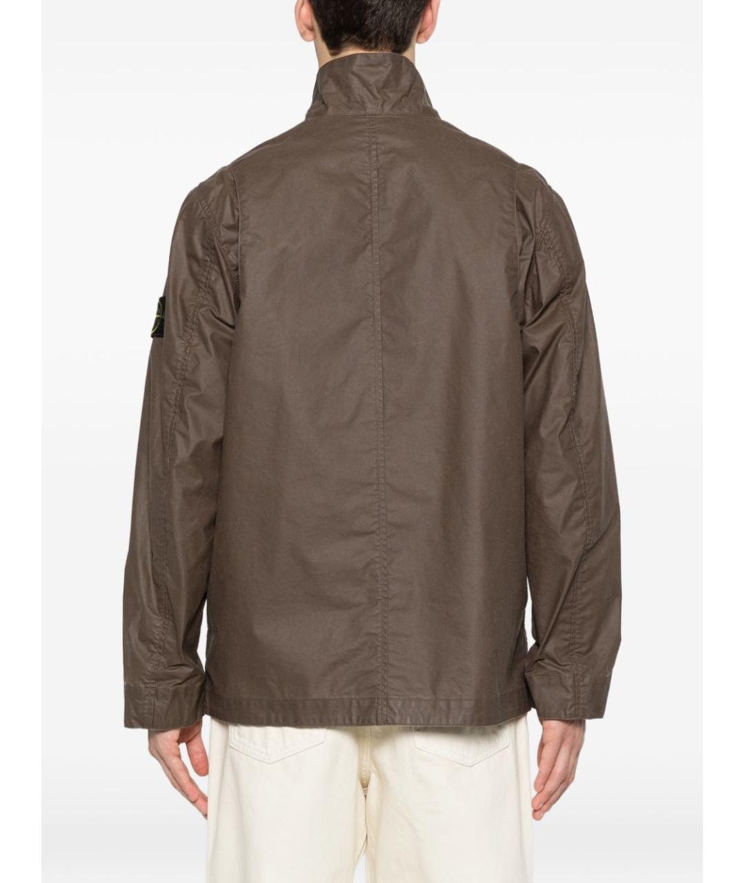 STONE ISLAND Коричневая полиэстеровая куртка, фото 5