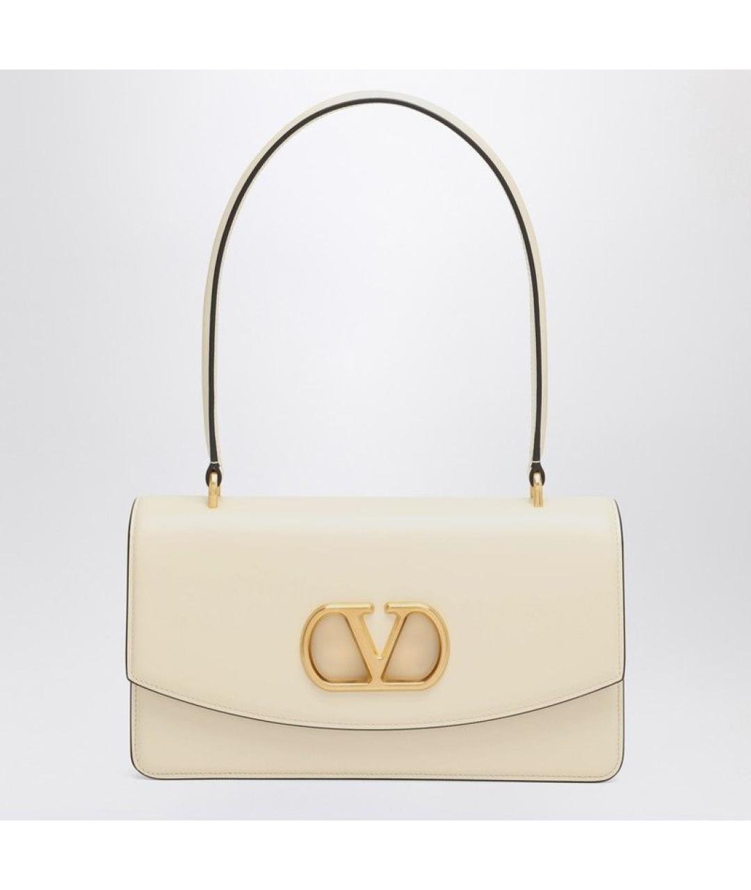 VALENTINO Белая кожаная сумка через плечо, фото 3