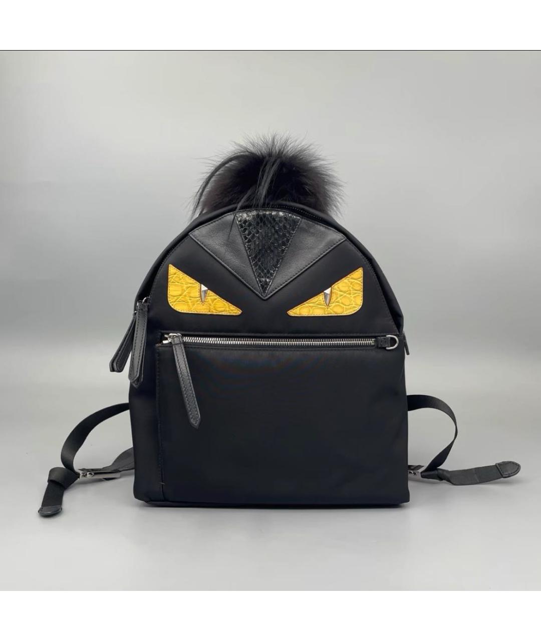 FENDI Черный кожаный рюкзак, фото 7