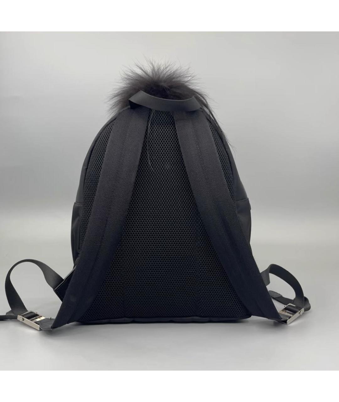 FENDI Черный кожаный рюкзак, фото 3