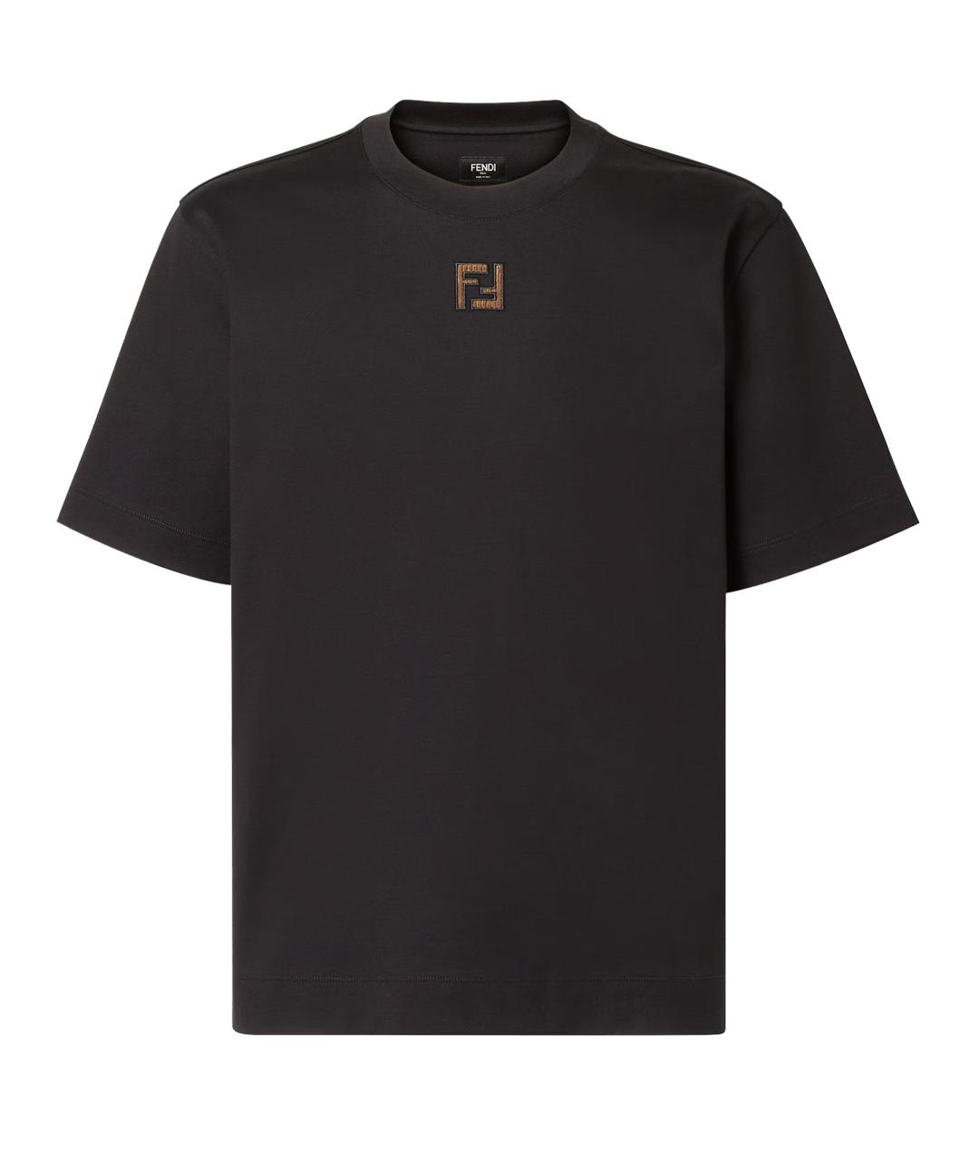 FENDI Черная хлопковая футболка, фото 1