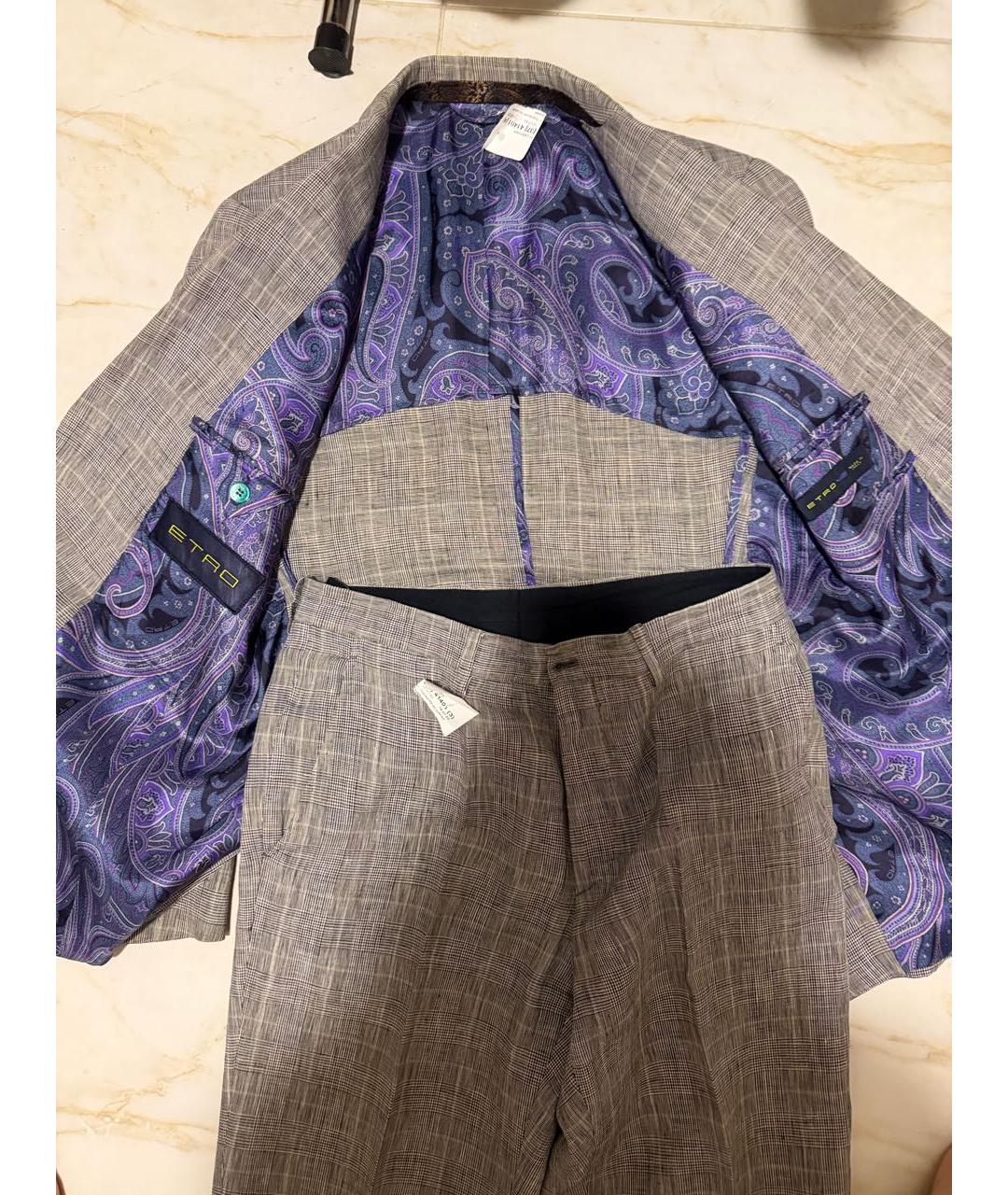 ETRO Серый классический костюм, фото 6