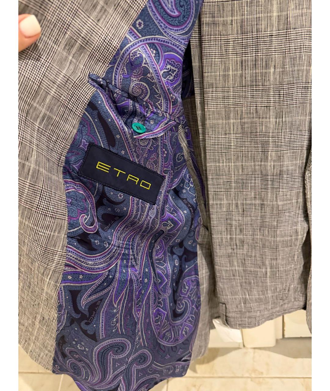 ETRO Серый классический костюм, фото 2