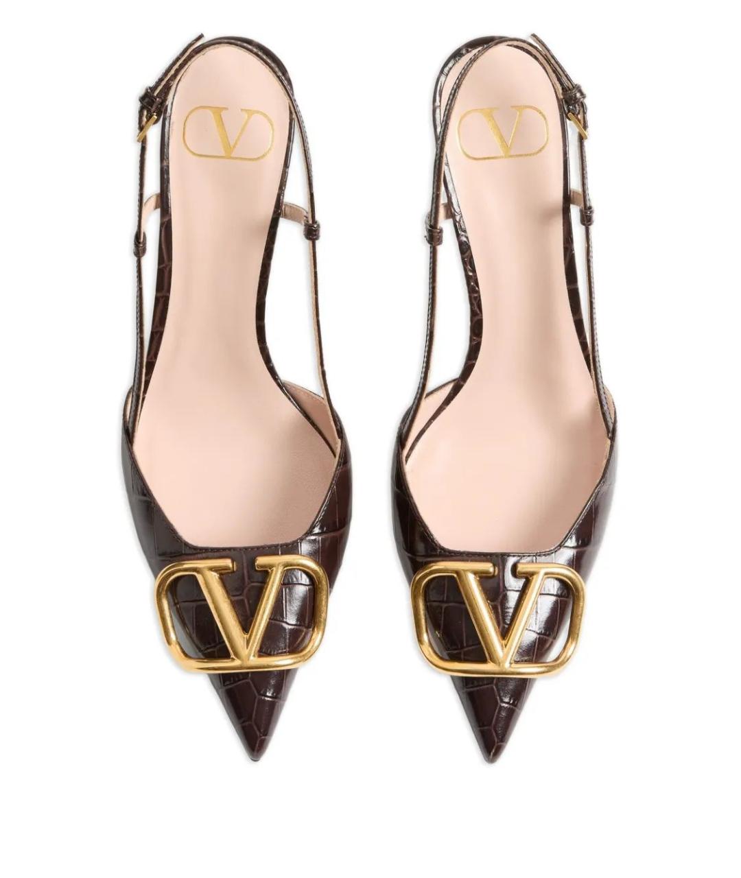 VALENTINO Коричневые кожаные туфли, фото 3