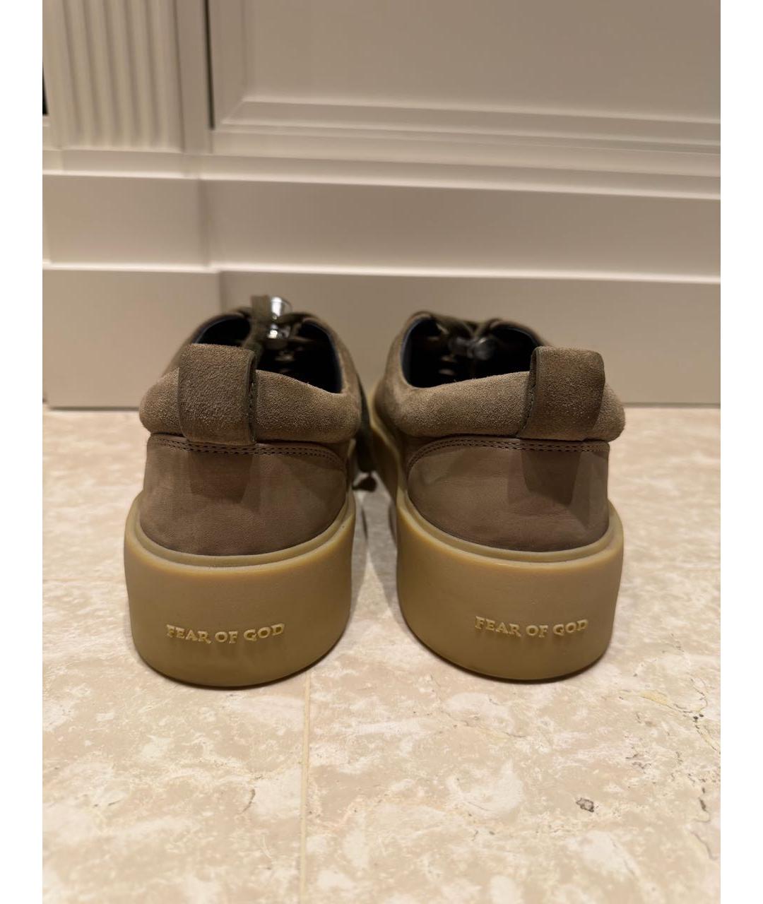 FEAR OF GOD Бежевые нубуковые низкие кроссовки / кеды, фото 4