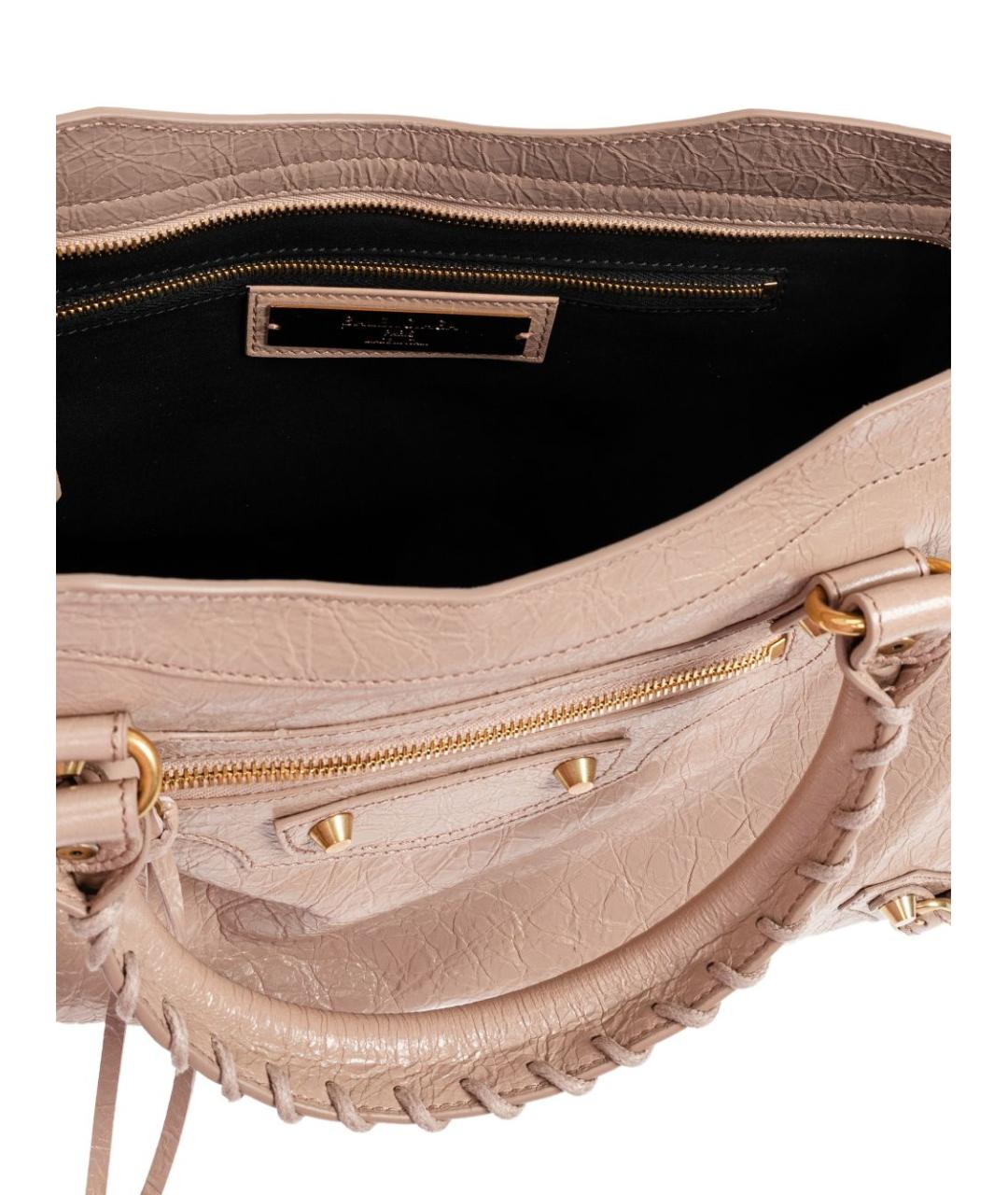 BALENCIAGA Розовая кожаная сумка тоут, фото 4