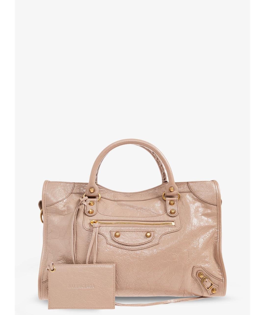 BALENCIAGA Розовая кожаная сумка тоут, фото 8