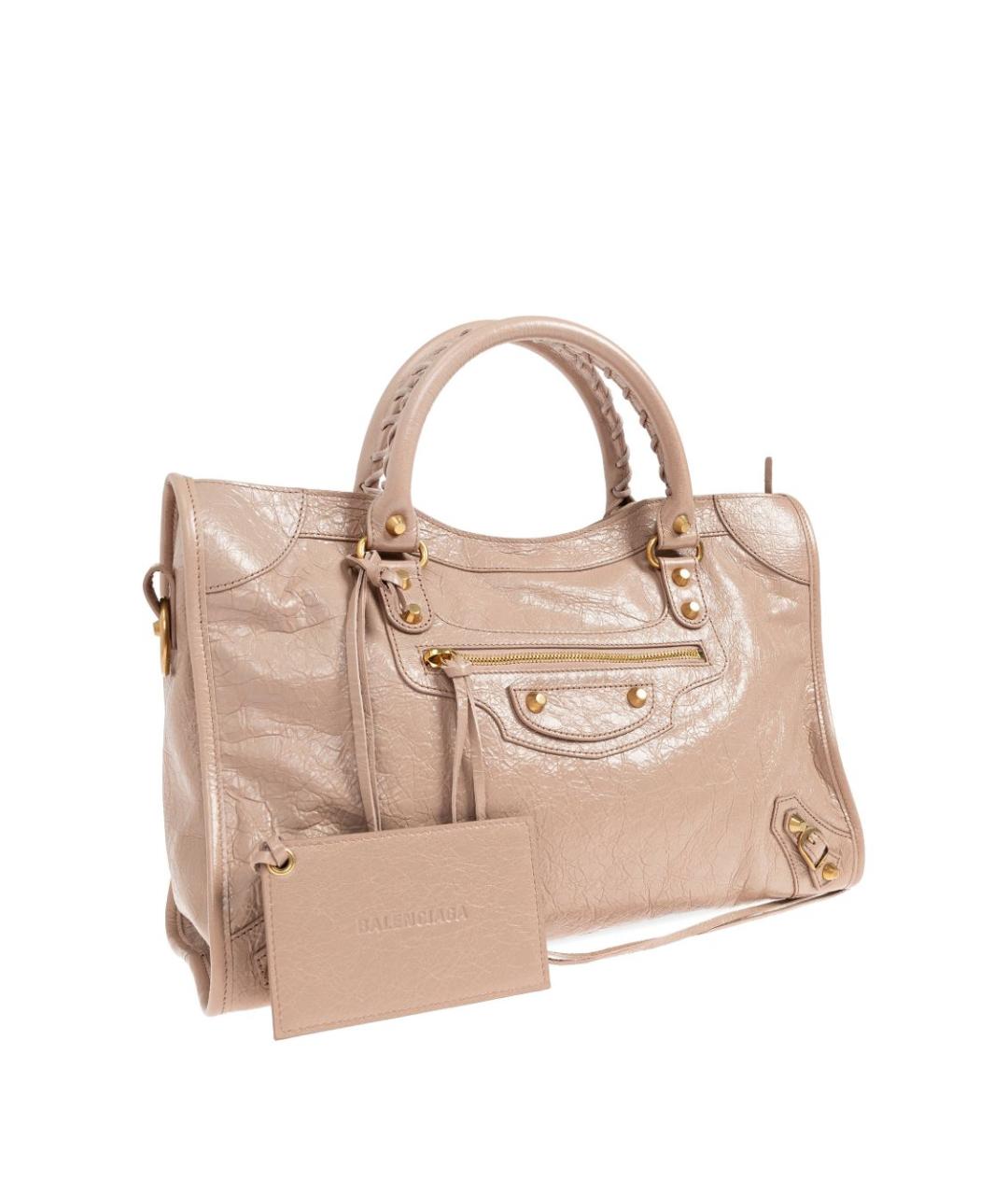 BALENCIAGA Розовая кожаная сумка тоут, фото 6