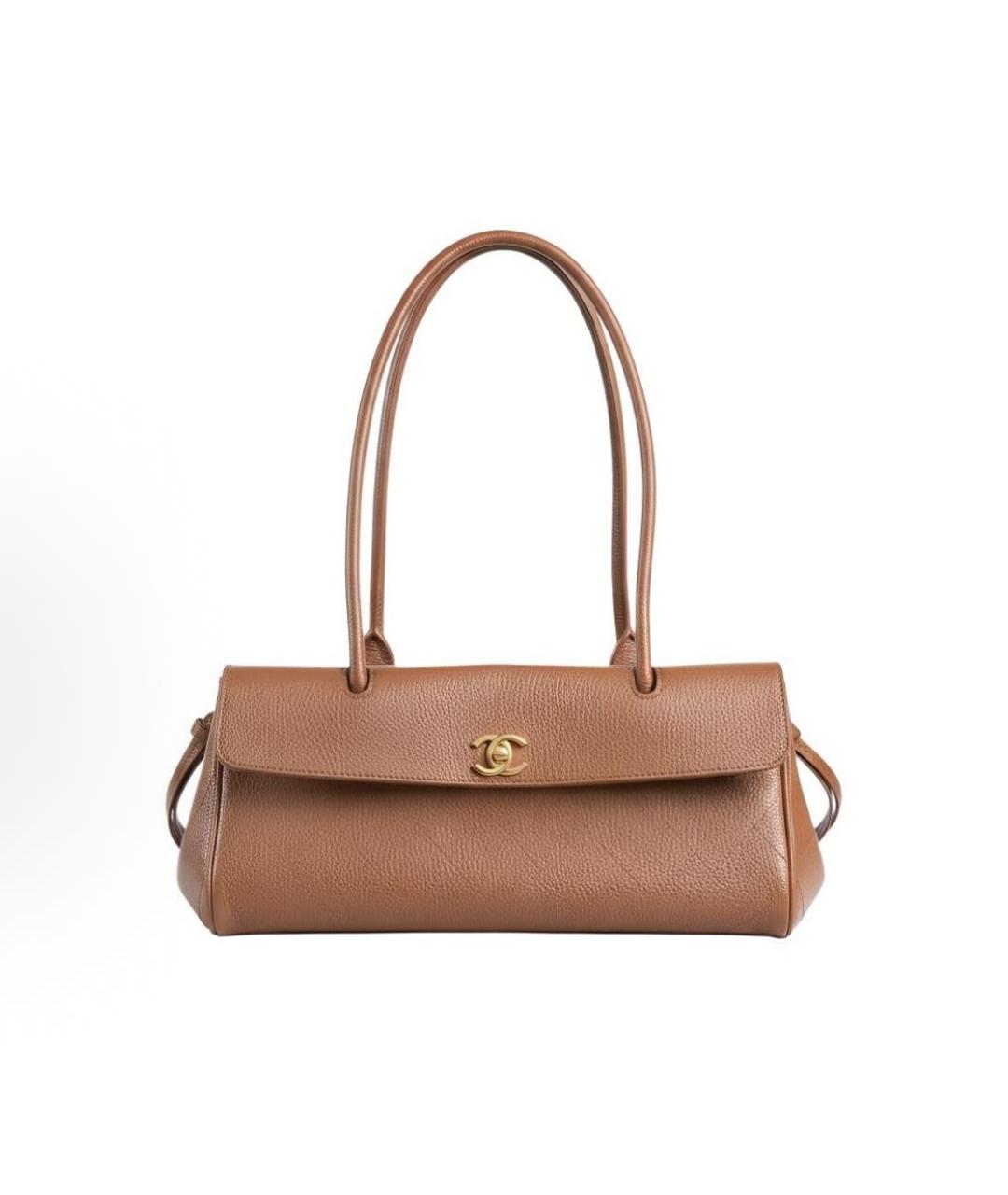 CHANEL Коричневая кожаная сумка через плечо, фото 8