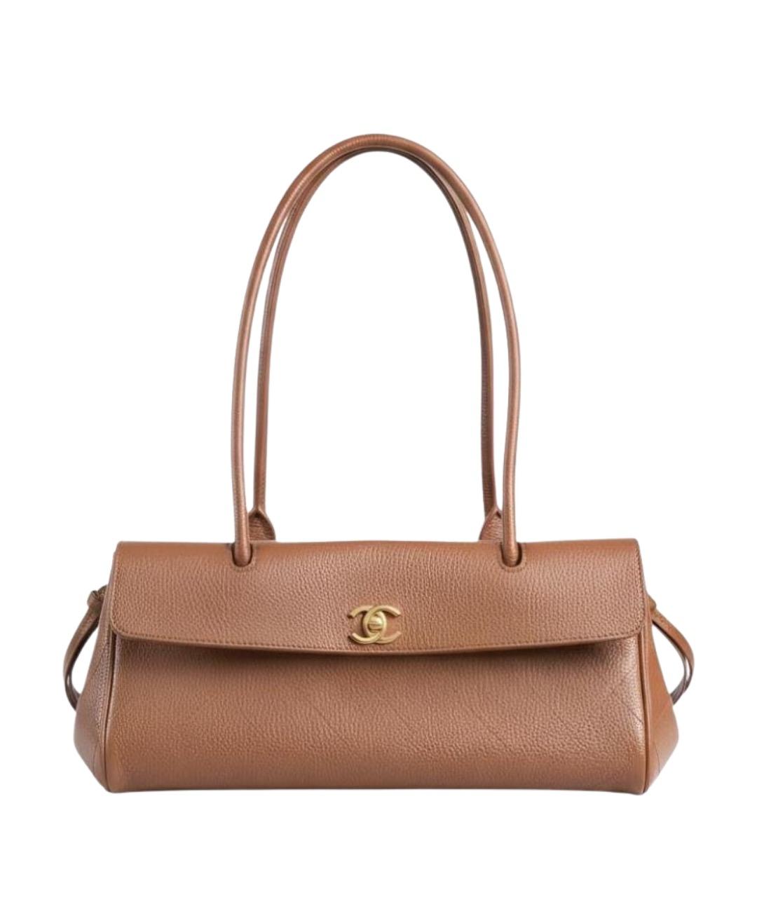 CHANEL Коричневая кожаная сумка через плечо, фото 1