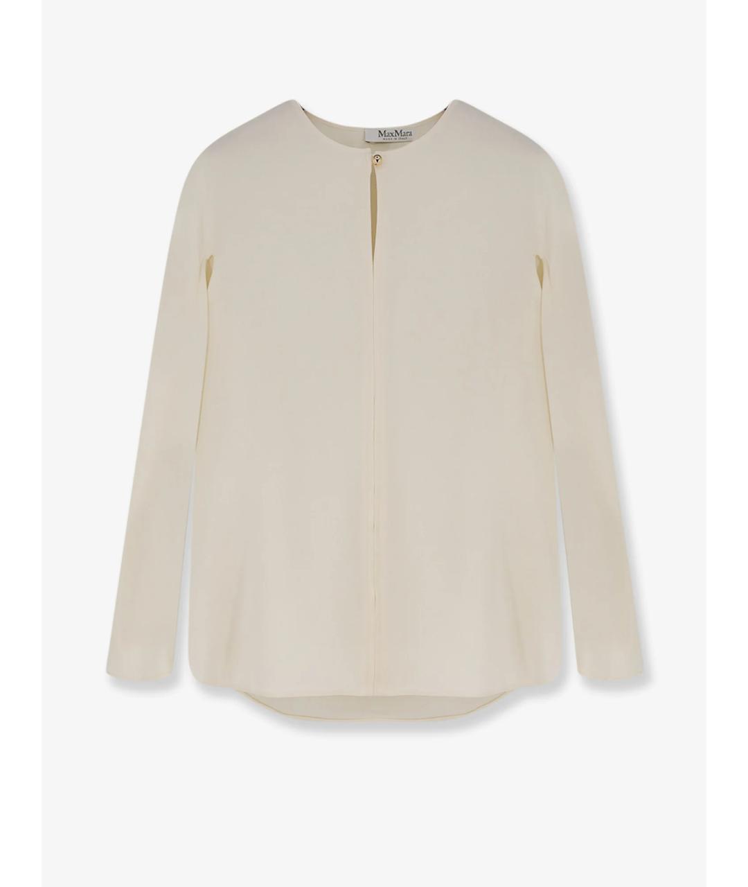 MAX MARA Белая шелковая блузы, фото 3