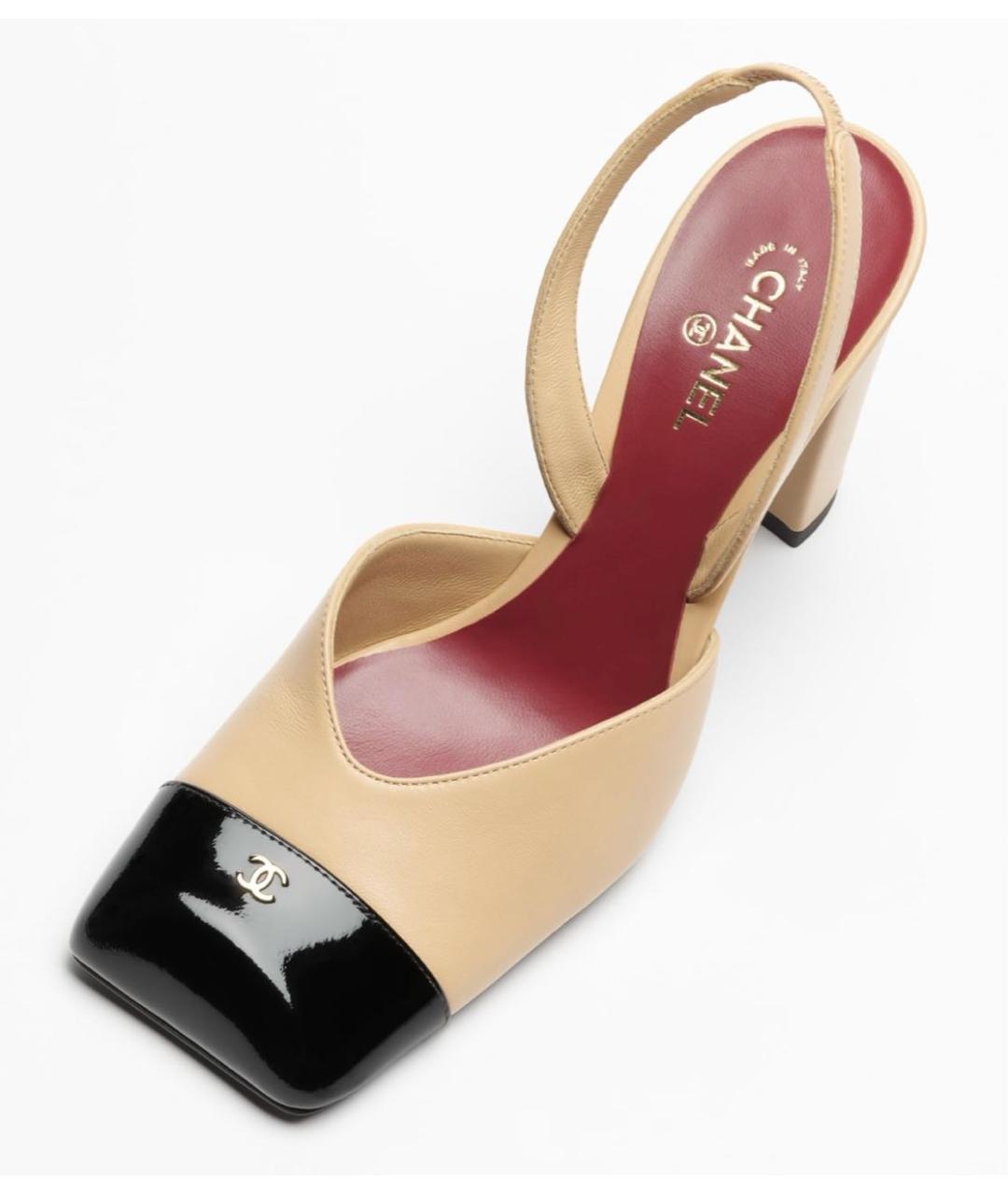 CHANEL Бежевые кожаные туфли, фото 2