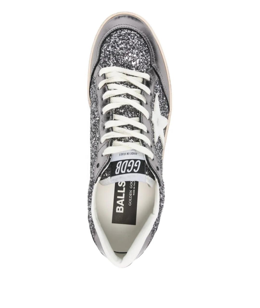 GOLDEN GOOSE DELUXE BRAND Серебряные кожаные кроссовки, фото 4