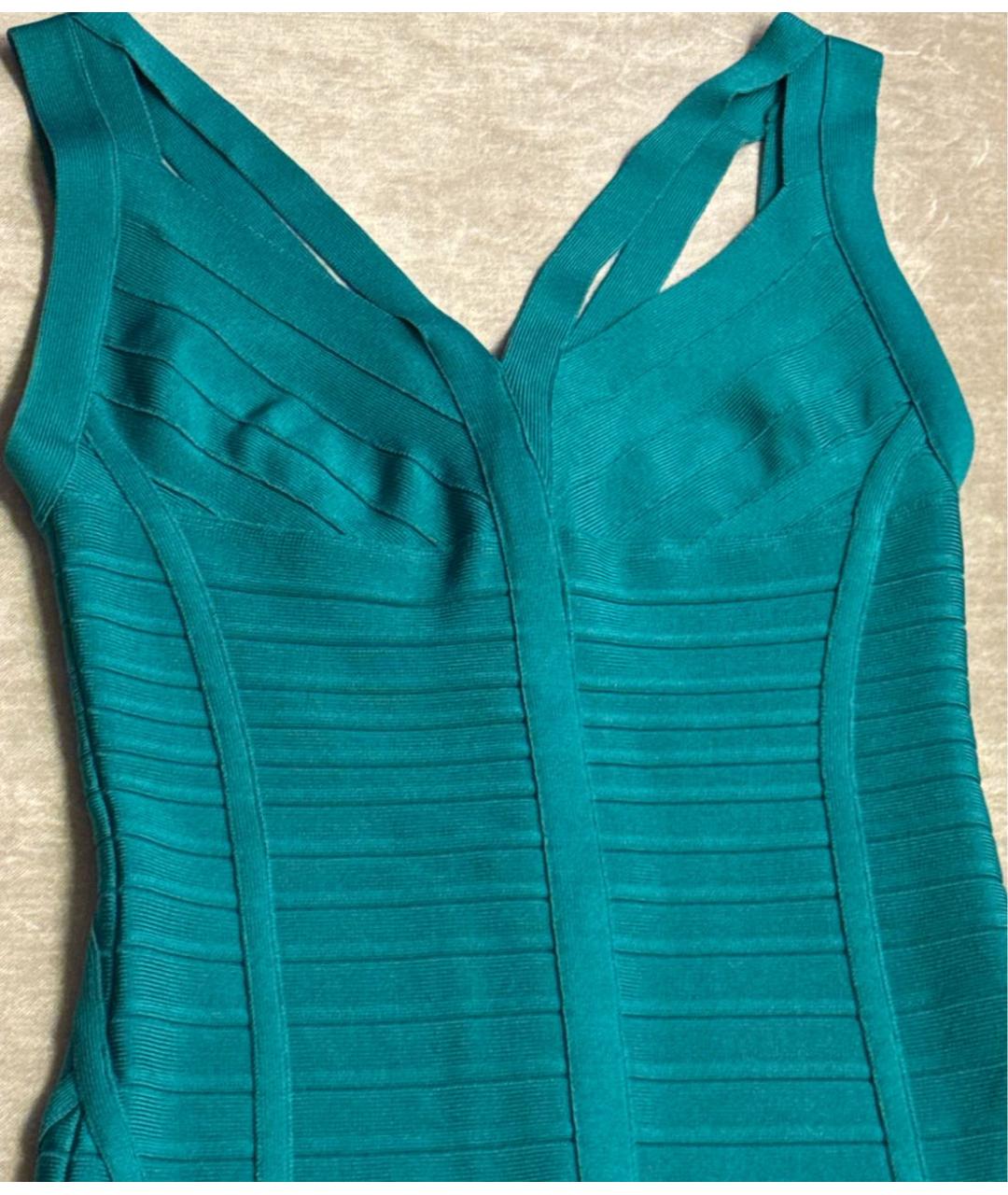 HERVE LEGER Зеленые платье, фото 3