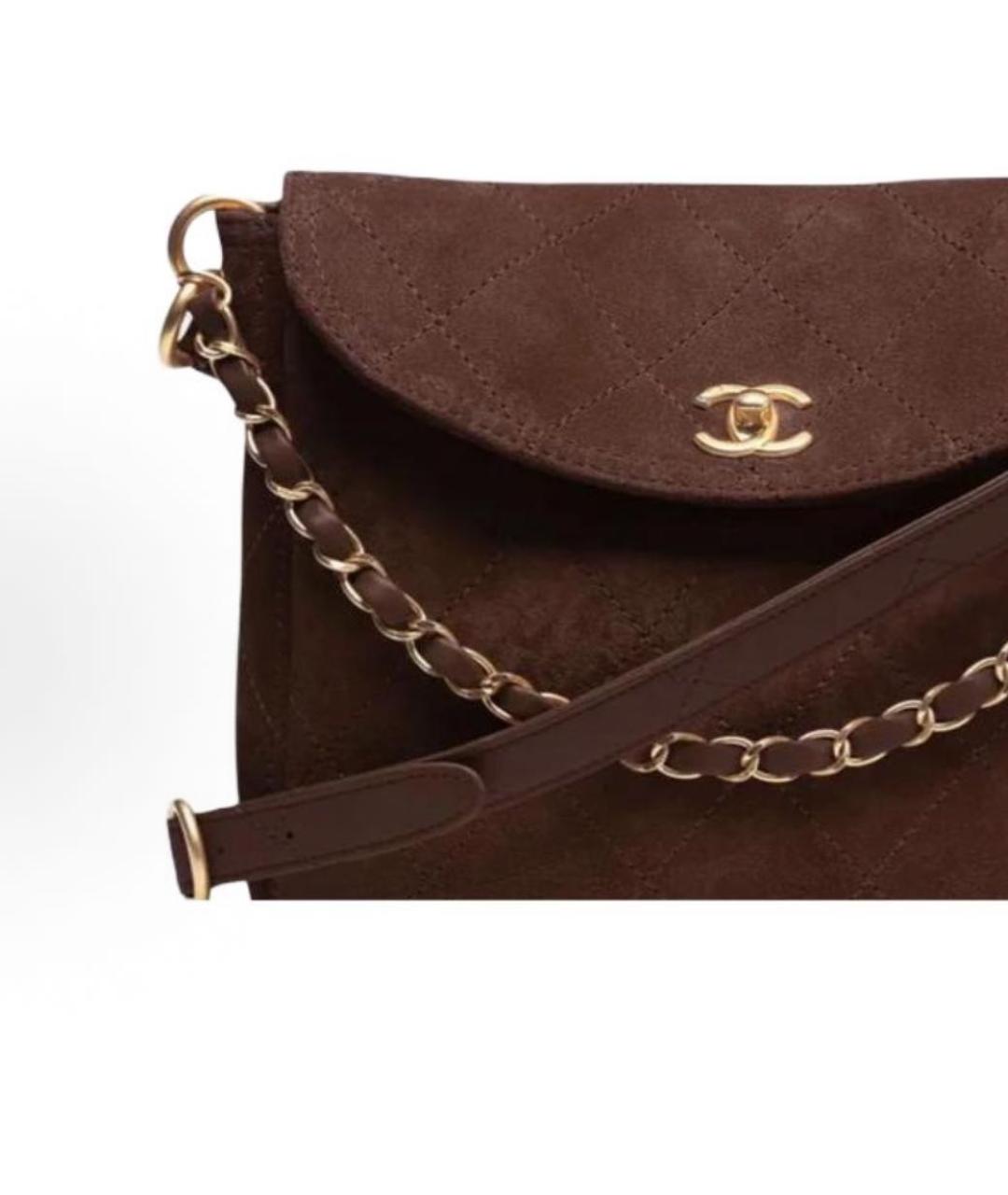 CHANEL Коричневая замшевая сумка через плечо, фото 2