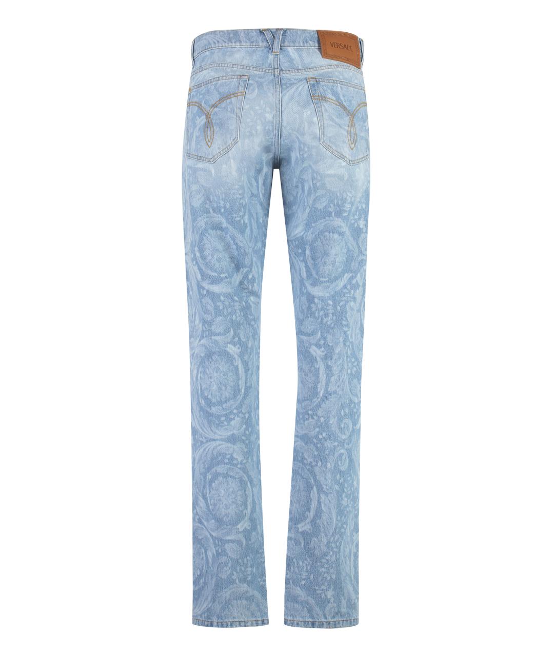 VERSACE Голубые хлопковые прямые джинсы, фото 2