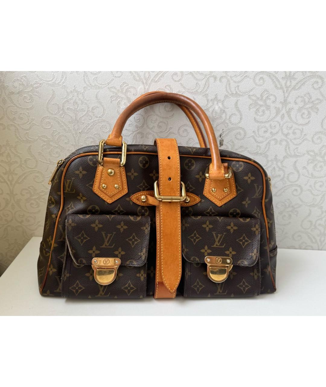 LOUIS VUITTON Коричневая сумка с короткими ручками, фото 7